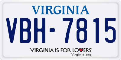 VA license plate VBH7815