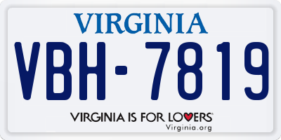 VA license plate VBH7819
