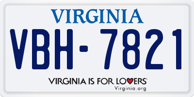 VA license plate VBH7821
