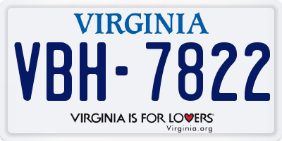 VA license plate VBH7822