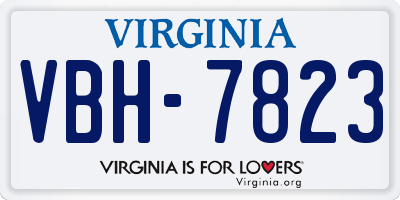 VA license plate VBH7823