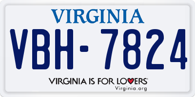 VA license plate VBH7824