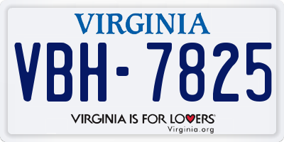 VA license plate VBH7825
