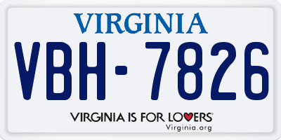 VA license plate VBH7826