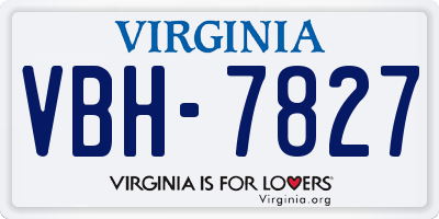VA license plate VBH7827