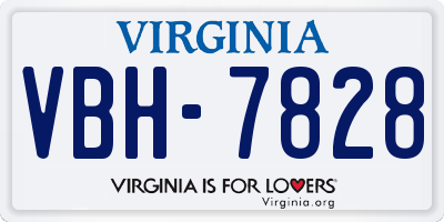VA license plate VBH7828