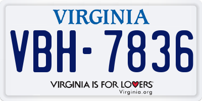 VA license plate VBH7836