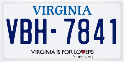VA license plate VBH7841