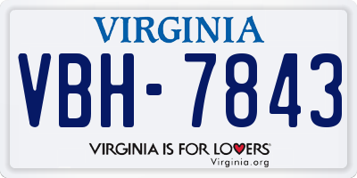 VA license plate VBH7843