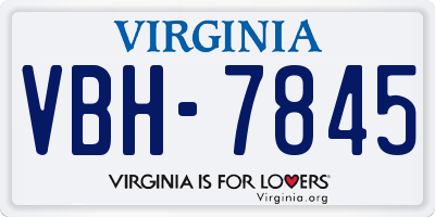 VA license plate VBH7845