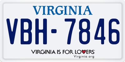 VA license plate VBH7846