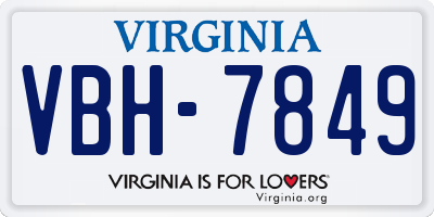 VA license plate VBH7849