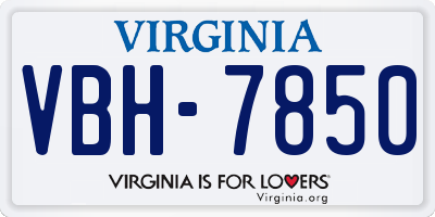 VA license plate VBH7850