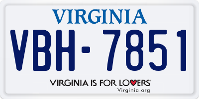 VA license plate VBH7851