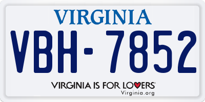VA license plate VBH7852