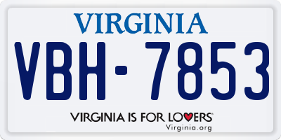 VA license plate VBH7853