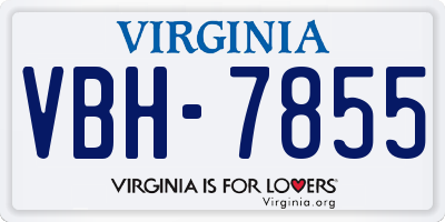 VA license plate VBH7855