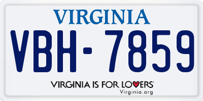 VA license plate VBH7859