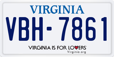 VA license plate VBH7861