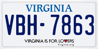 VA license plate VBH7863