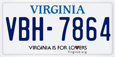 VA license plate VBH7864