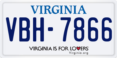VA license plate VBH7866