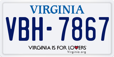VA license plate VBH7867