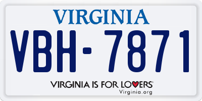VA license plate VBH7871