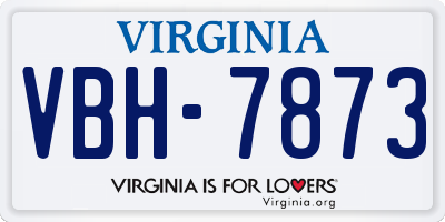 VA license plate VBH7873