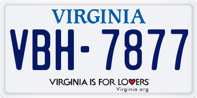 VA license plate VBH7877