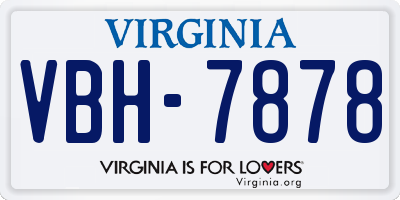 VA license plate VBH7878