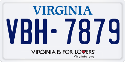 VA license plate VBH7879