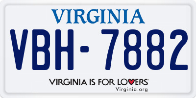 VA license plate VBH7882