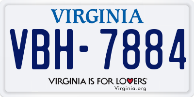 VA license plate VBH7884
