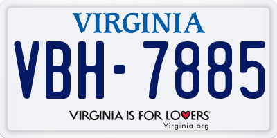 VA license plate VBH7885