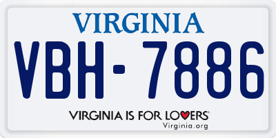 VA license plate VBH7886