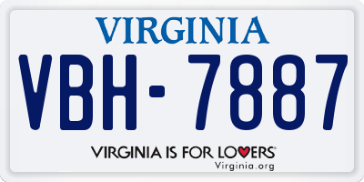 VA license plate VBH7887