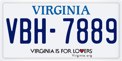VA license plate VBH7889