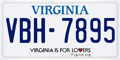 VA license plate VBH7895