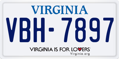 VA license plate VBH7897