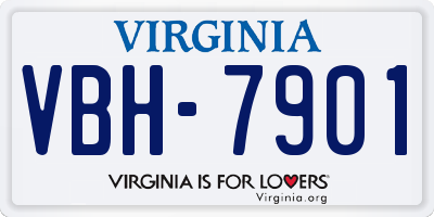 VA license plate VBH7901