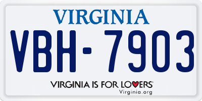 VA license plate VBH7903