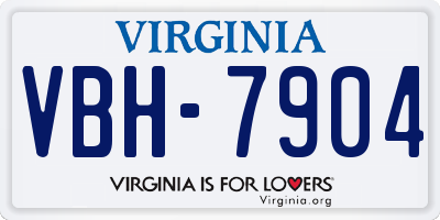 VA license plate VBH7904