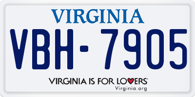 VA license plate VBH7905