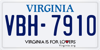 VA license plate VBH7910