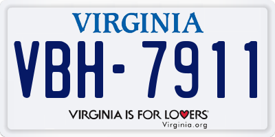 VA license plate VBH7911