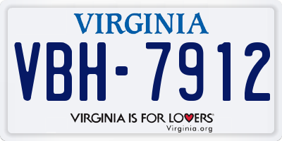 VA license plate VBH7912