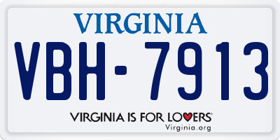 VA license plate VBH7913