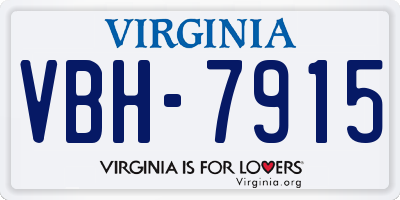 VA license plate VBH7915
