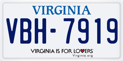 VA license plate VBH7919